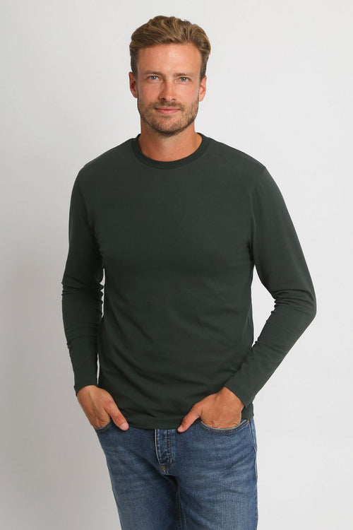 Suitable respect longsleeve heavy t-shirt donkergroen