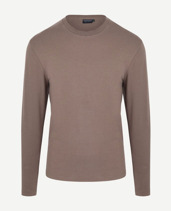 Suitable respect longsleeve heavy t-shirt taupe