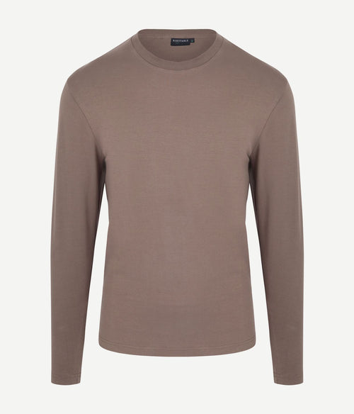 Suitable respect longsleeve heavy t-shirt taupe