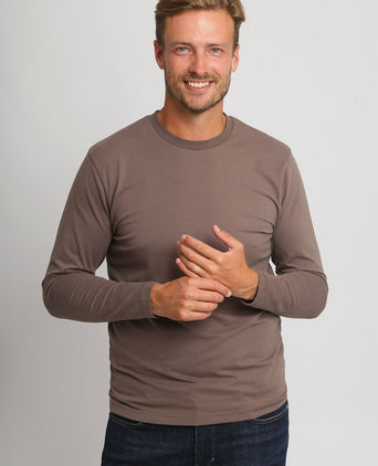 Suitable respect longsleeve heavy t-shirt taupe