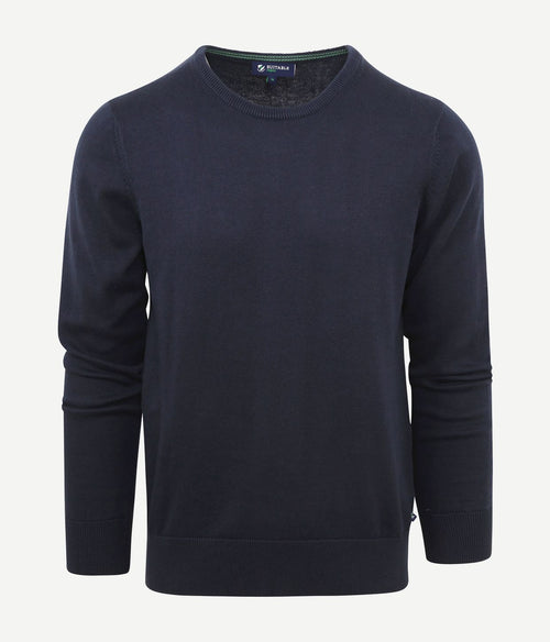 Suitable respect oinix pullover o-hals donkerblauw | Slim-fit