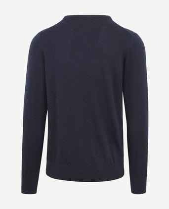 Suitable respect oinix pullover o-hals donkerblauw | Slim-fit