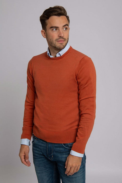Suitable respect oinix pullover o-hals oranje | Slim-fit