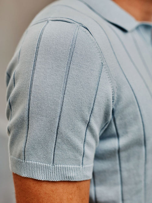 Suitable respect polo drop needle lichtblauw