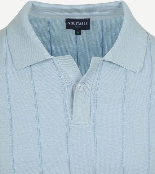 Suitable respect polo drop needle lichtblauw