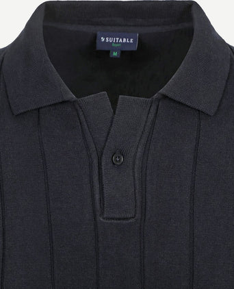 Suitable respect polo drop needle donkerblauw