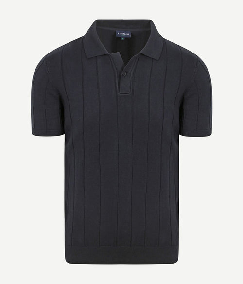 Respect polo drop needle donkerblauw