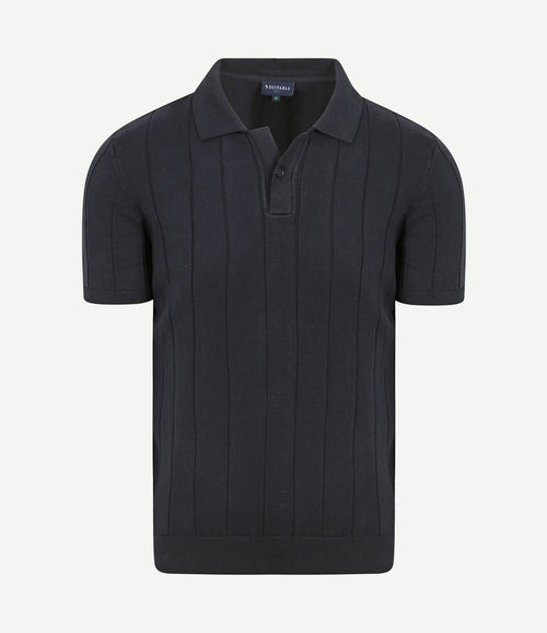 Respect polo drop needle donkerblauw