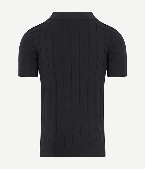 Respect polo drop needle donkerblauw