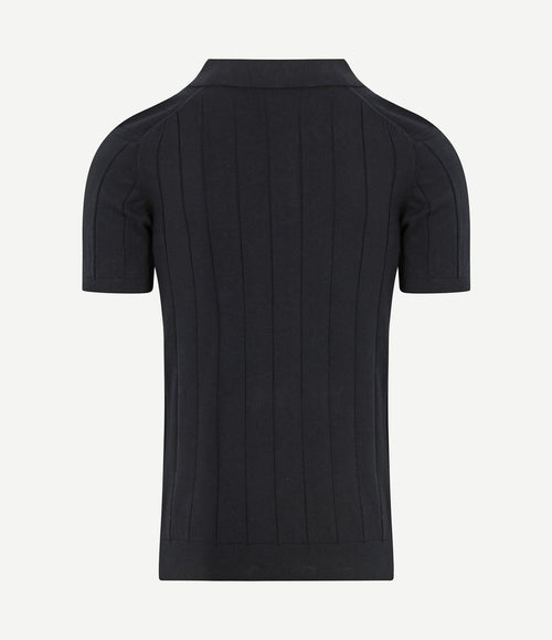 Respect polo drop needle donkerblauw