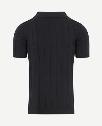 Respect polo drop needle donkerblauw