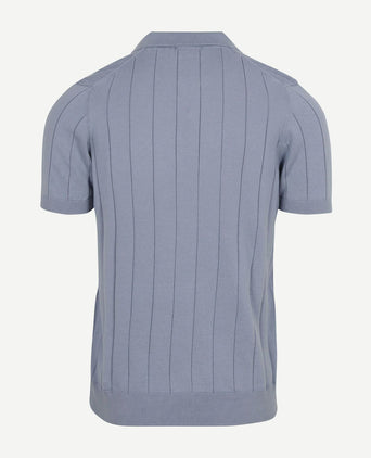 Respect polo drop needle staal blauw