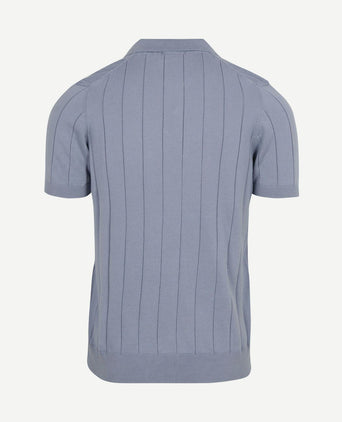 Respect polo drop needle staal blauw