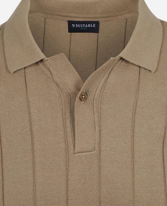 Respect polo drop needle taupe