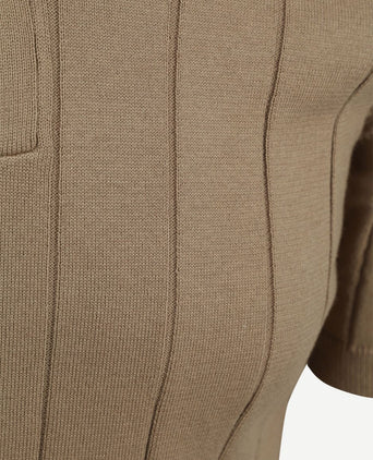 Respect polo drop needle taupe