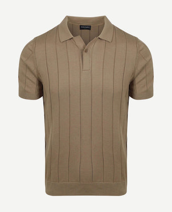 Respect polo drop needle taupe