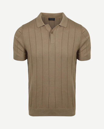 Respect polo drop needle taupe