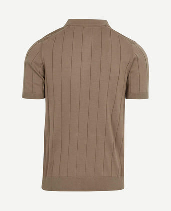 Respect polo drop needle taupe