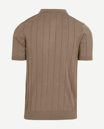 Respect polo drop needle taupe