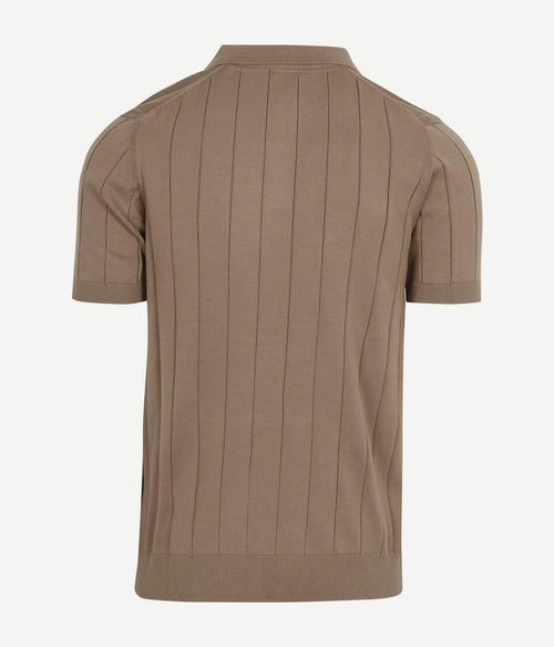 Respect polo drop needle taupe