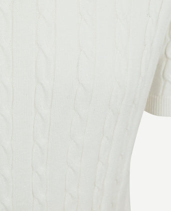 Respect polo knit cable ecru