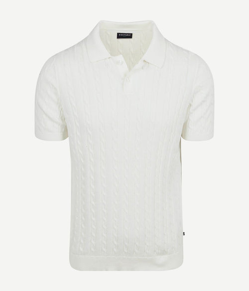 Respect polo knit cable ecru