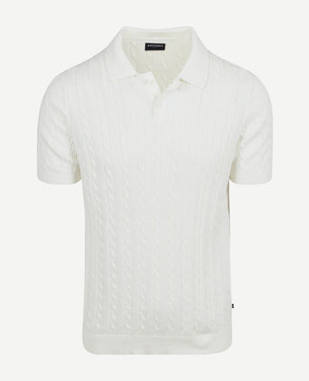 Respect polo knit cable ecru