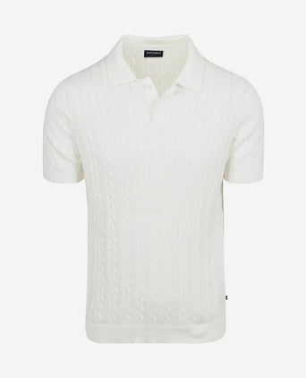 Respect polo knit cable ecru