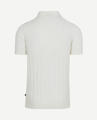 Respect polo knit cable ecru