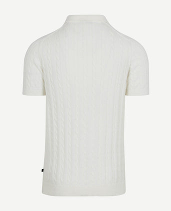 Respect polo knit cable ecru