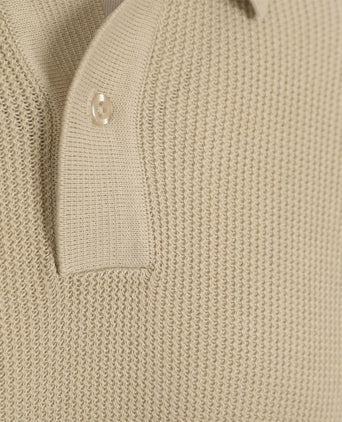 Respect polo structure knit beige
