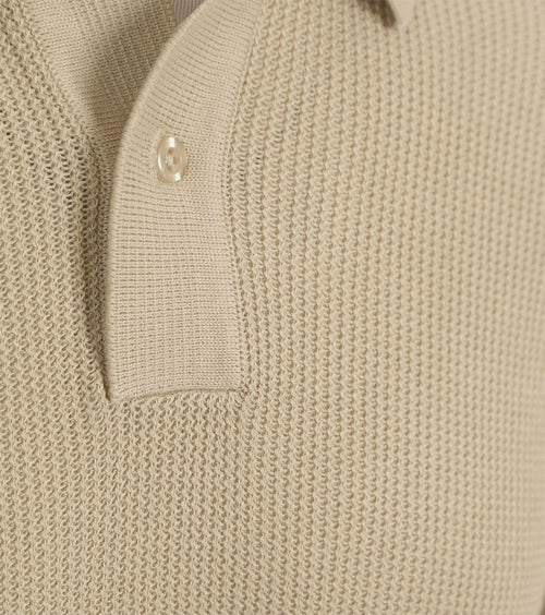 Respect polo structure knit beige