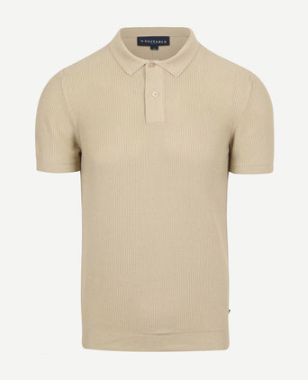 Respect polo structure knit beige