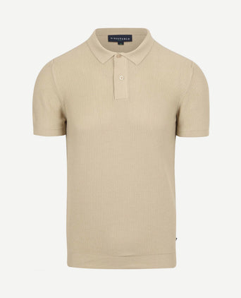Respect polo structure knit beige