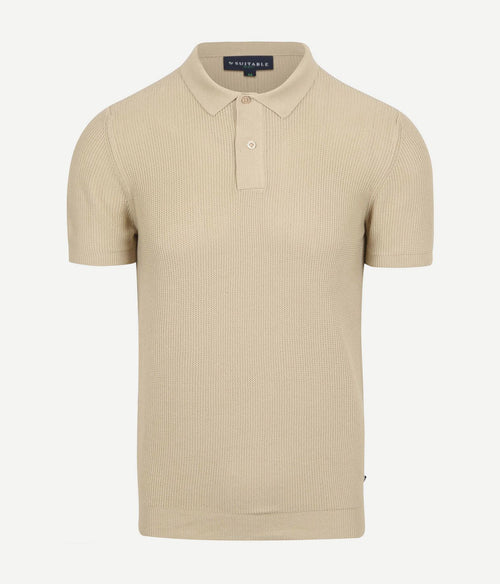 Suitable respect polo structure knit beige