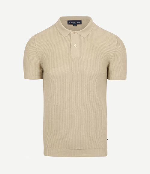 Respect polo structure knit beige