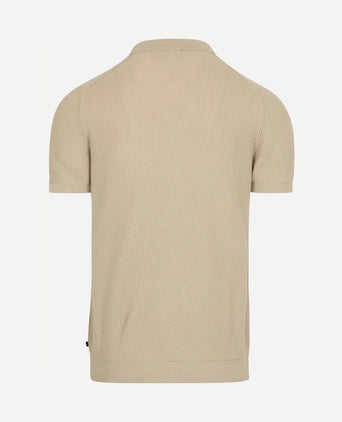 Respect polo structure knit beige
