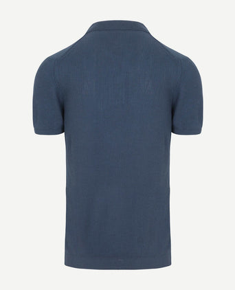 Respect polo structure knit blauw