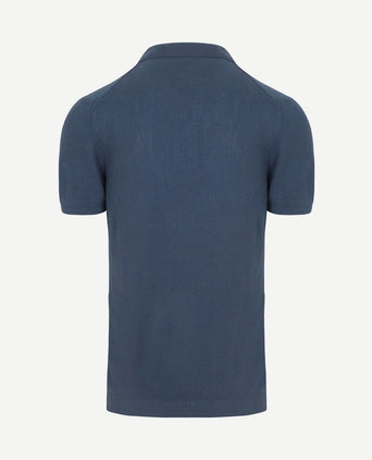 Respect polo structure knit blauw