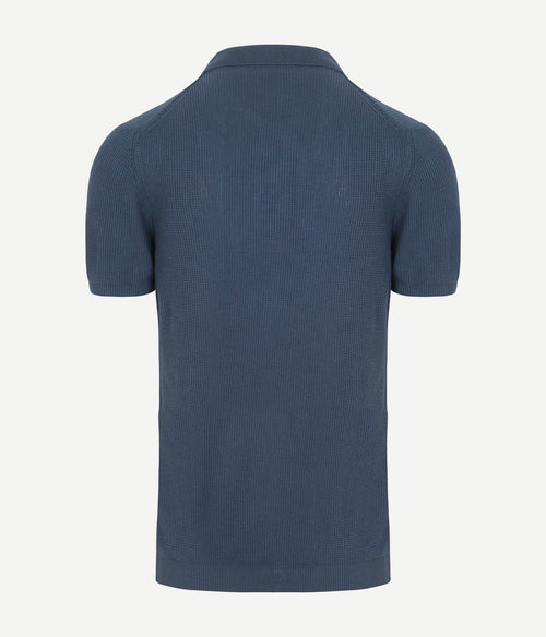 Suitable respect polo structure knit blauw