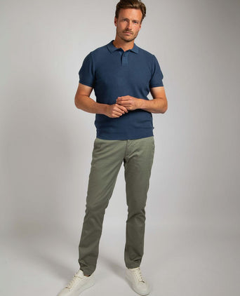 Respect polo structure knit blauw