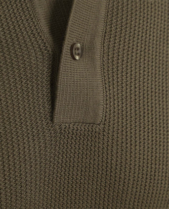 Respect polo structure knit olijfgroen
