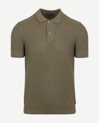 Respect polo structure knit olijfgroen