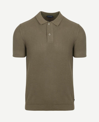 Respect polo structure knit olijfgroen