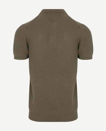 Respect polo structure knit olijfgroen