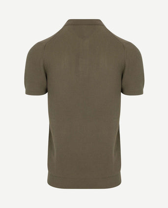Respect polo structure knit olijfgroen