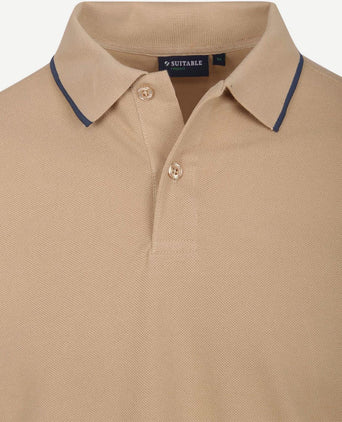 Suitable respect polo tip ferry beige | Regular-fit