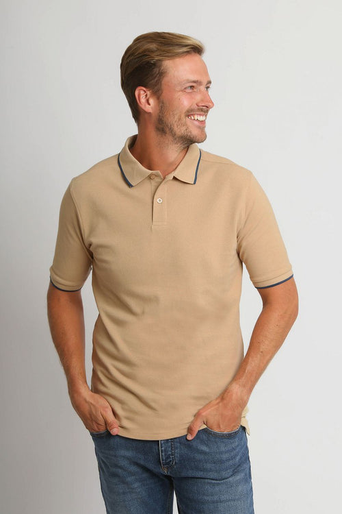 Suitable respect polo tip ferry beige | Regular-fit