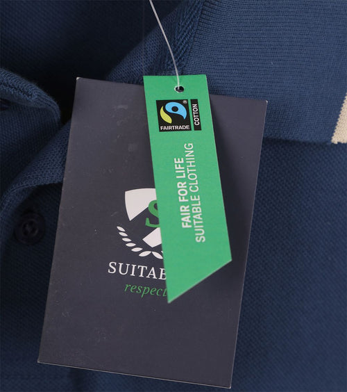 Suitable respect polo tip ferry denim blauw | Regular-fit