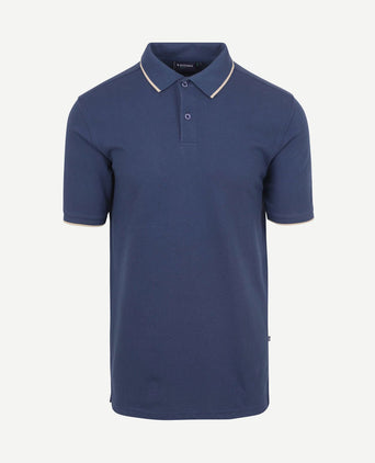Respect polo tip ferry denim blauw